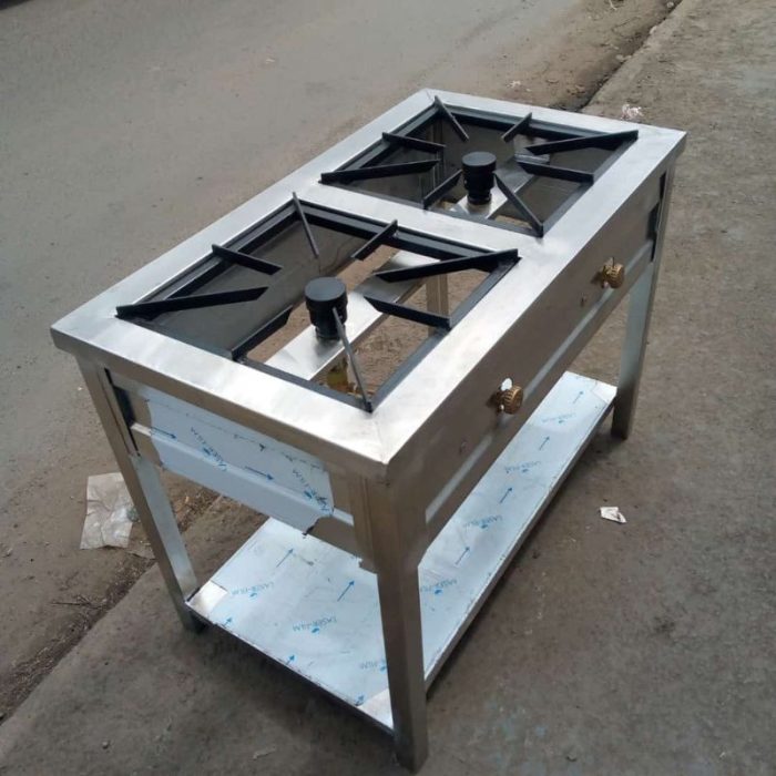 stainless steel two burner gas cooktop compact